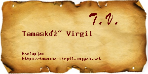 Tamaskó Virgil névjegykártya